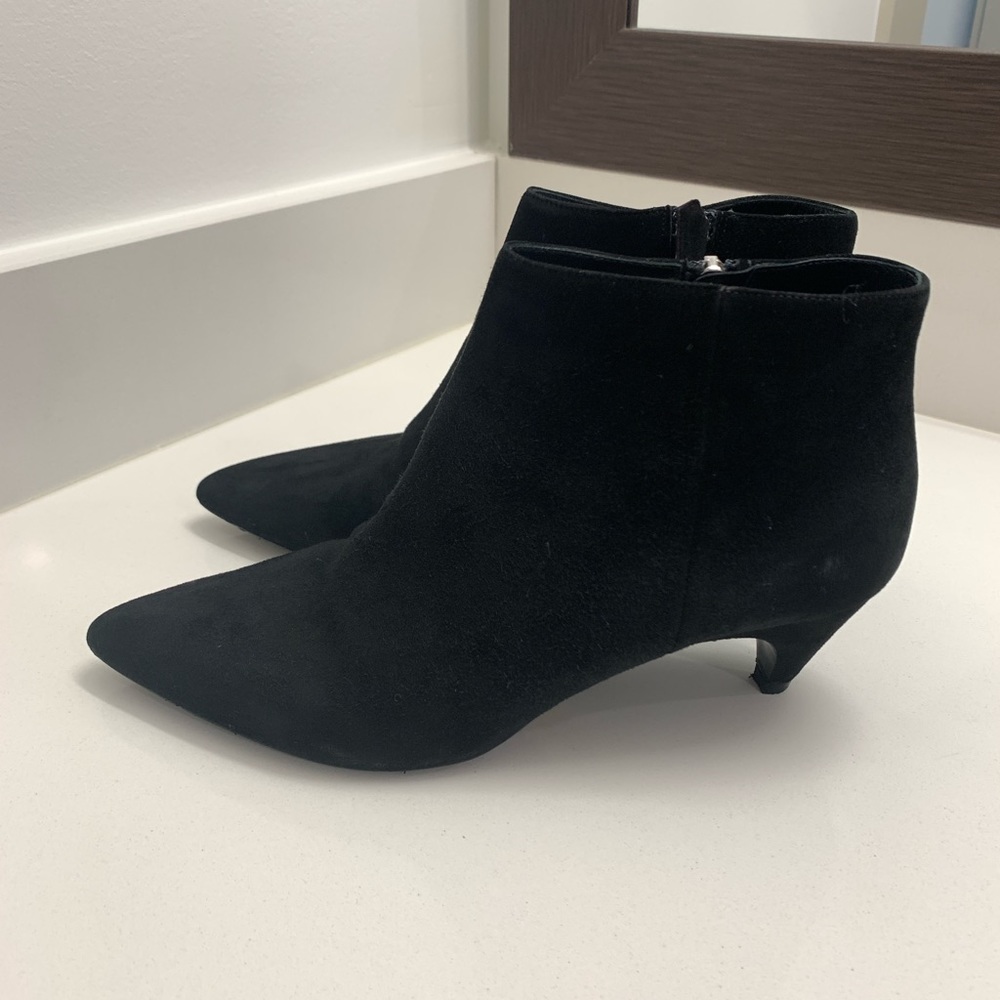 Prada Black Suede Pointed Toe Booties
